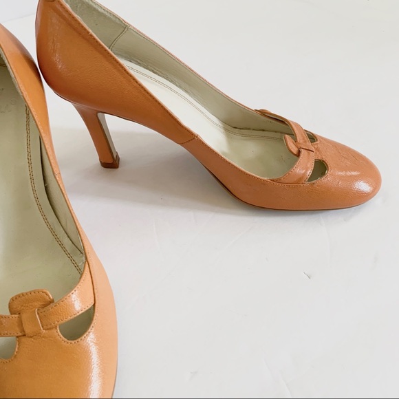 ZARA MARY JANE STRAP HEEL MADE IN SPAIN IN ORANGE ALTERNATIVE VINTAGE HEEL SHOES - Picture 6 of 16